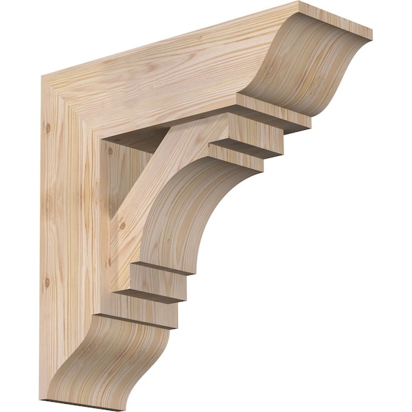 Ekena Millwork Merced Traditional Smooth Bracket w/ Offset Brace, Douglas Fir, 7 1/2"W x 22"D x 22"H BKT0806X22X22MRC01SDF - main